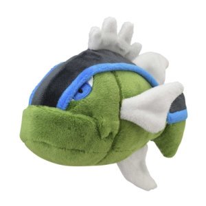 Pokemon plush Basculin Blue Stripe 14cm (long), Authentic Pokemon Center Pokemon fit / sitting cutie 