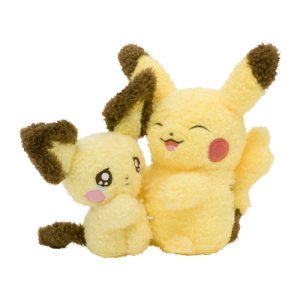 Authentic Pokemon center Plush Pikachu & Pichu, don't cry Sweet Support 15cm wide