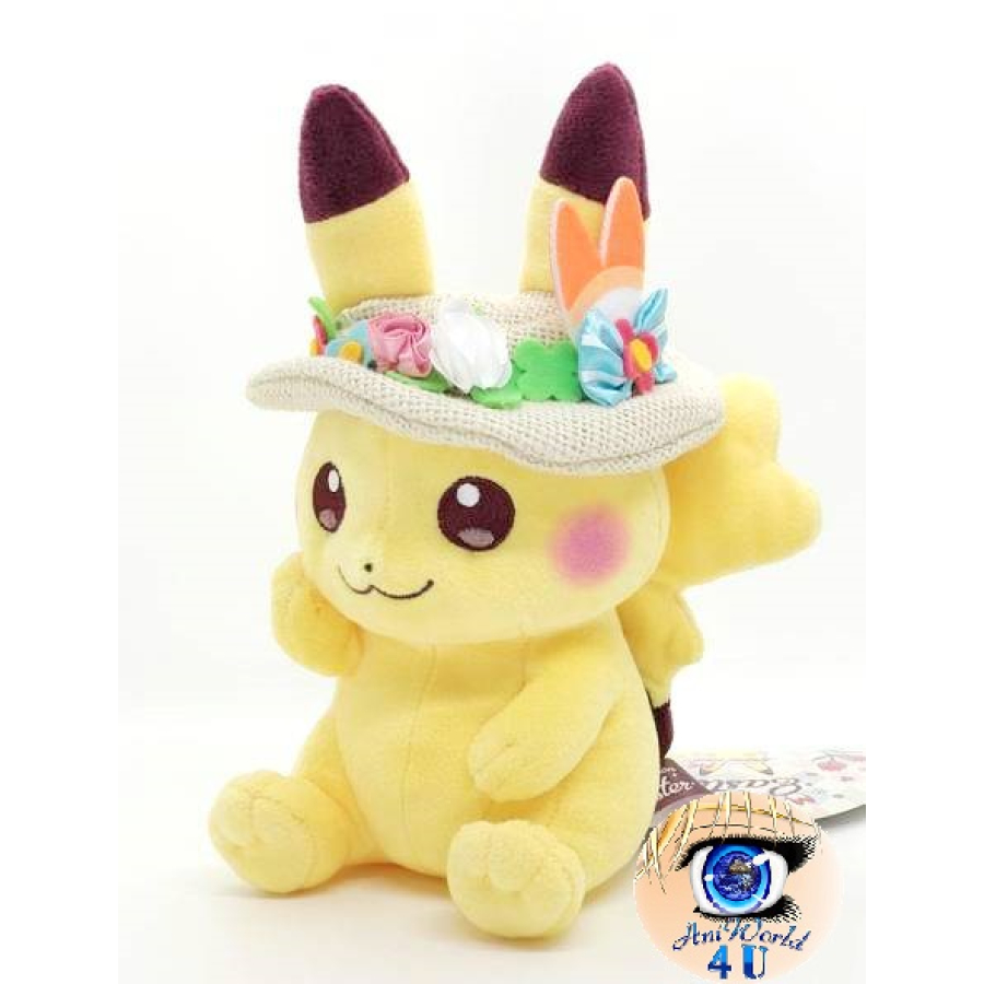 2020 New Pokemon Center Easter Eevee Pikachu plush toy With Flower Crown Kawaii&