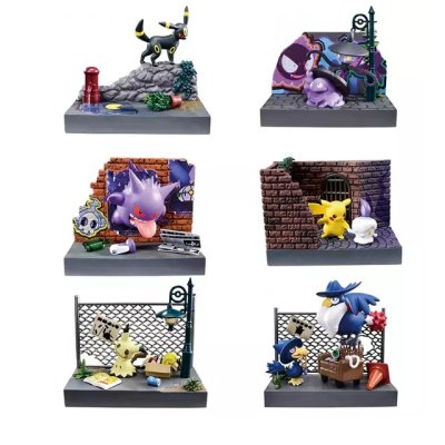 Authentic Pokemon figures re-ment Town Night Back Alley