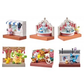 Authentic Pokemon figures re-ment Pokemon town 2 festival street corner