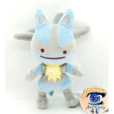 Officiële Pokemon center knuffel Ditto transform Lucario +/- 19cm