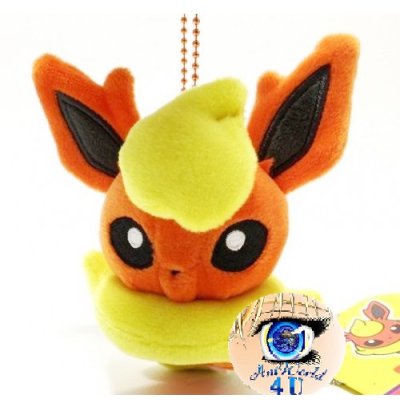 Officiële Pokemon center Flareon knuffel pokedoll Mocchiri mascot +/- 11cm 