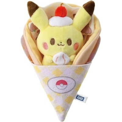 Officiële Pokemon knuffel Kurukuru Crepe Pikachu Poképeace +/- 16cm Takara tomy