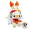 Officiële Pokemon center knuffel Scorbunny Christmas Wonderland 25cm (staand)