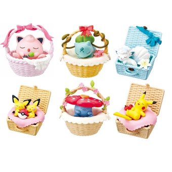 Authentic Pokemon figures re-ment Napping in a Basket 1