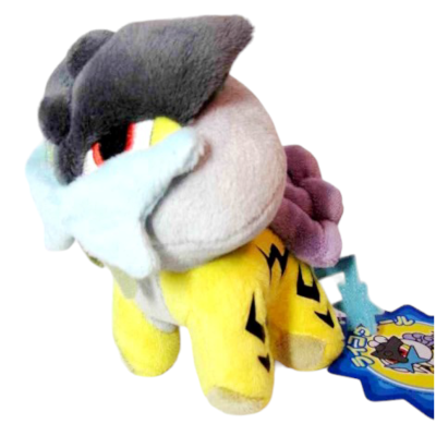 Pokemon knuffel Raikou +/- 14cm, Officiële Pokemon center pokedoll 2009